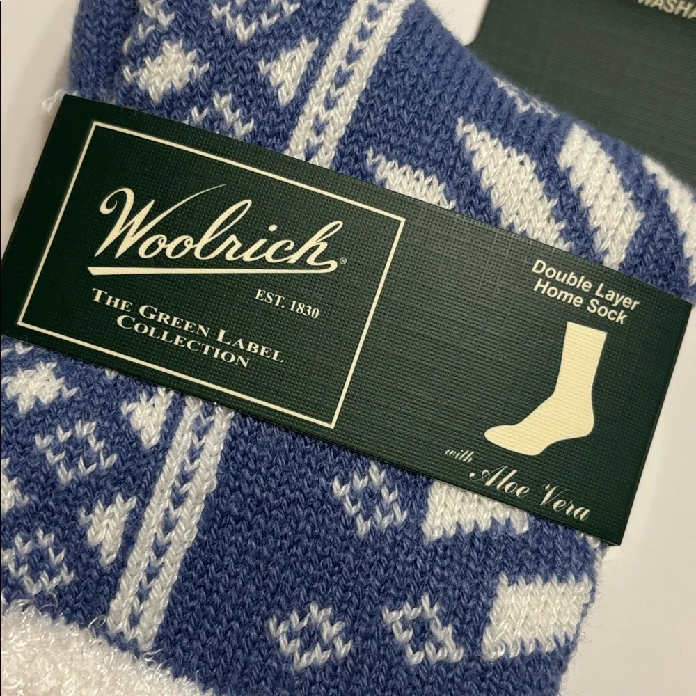 Woolrich Women's Aloe Infused Double Layer Periwinkle Home Socks